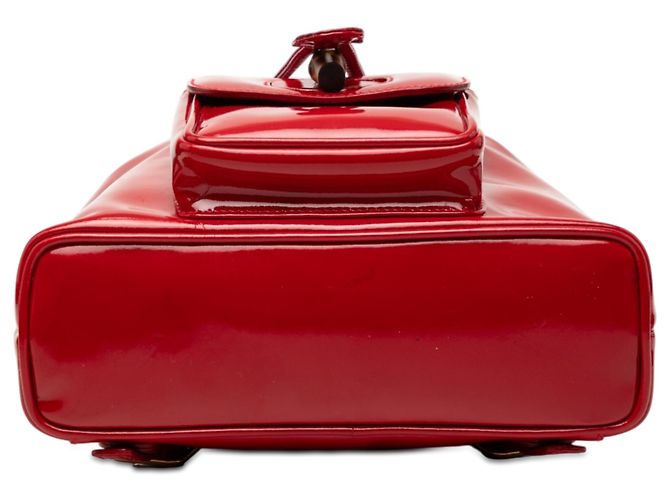 Bamboo Mochila de cordón de bambú charol rojo Gucci Roja - vista 3