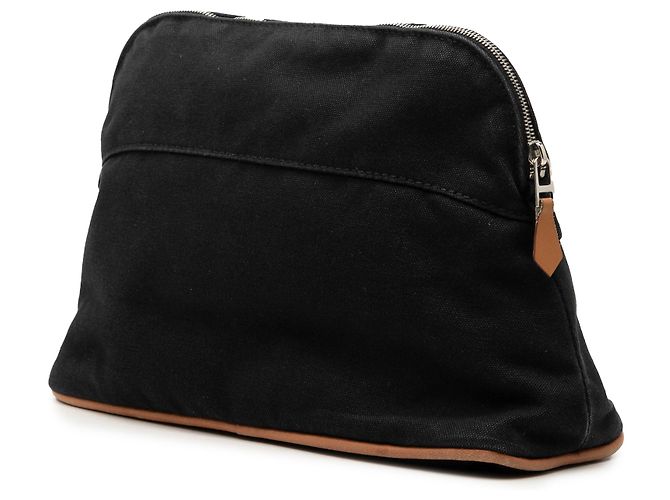 Hermès Black Toile Bolide Trousse De Voyage Pouch PM Nero - vista 2