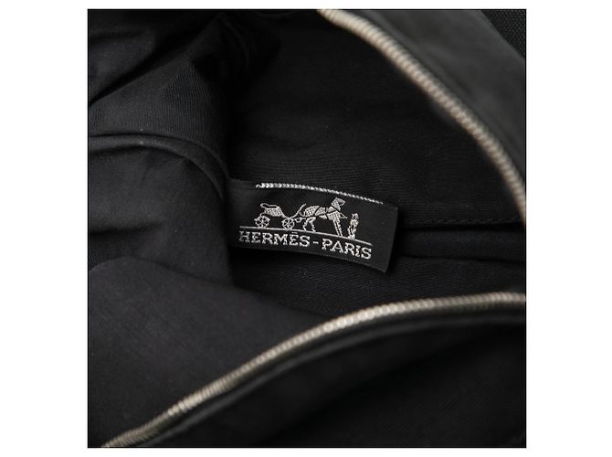 Hermès Black Toile Bolide Trousse De Voyage Pouch PM Nero - vista 5