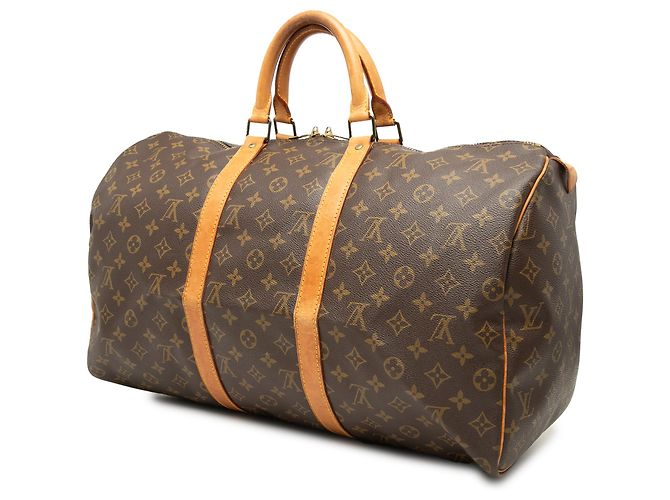 Louis Vuitton Marrone Monogram Keepall 50 - vista 2