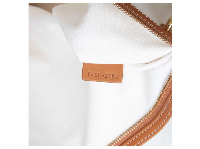 Céline Celine Brown Small Canvas Logo Print Horizontal Cabas Tote Braun Beige - Ansicht 6