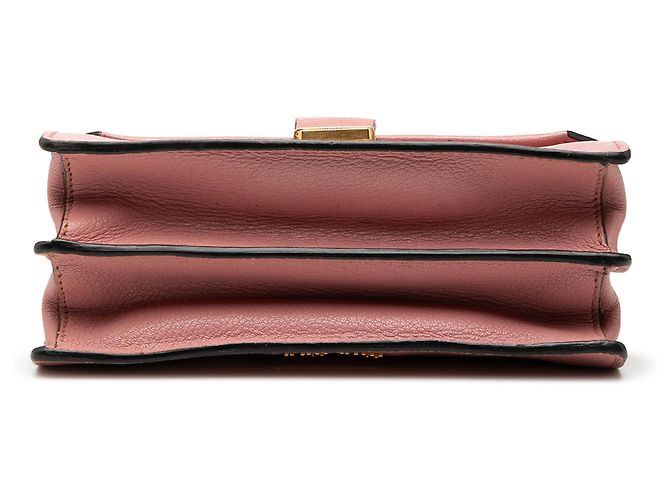 Miu Miu Bolsa transversal em couro de cabra rosa Madras - vista 3