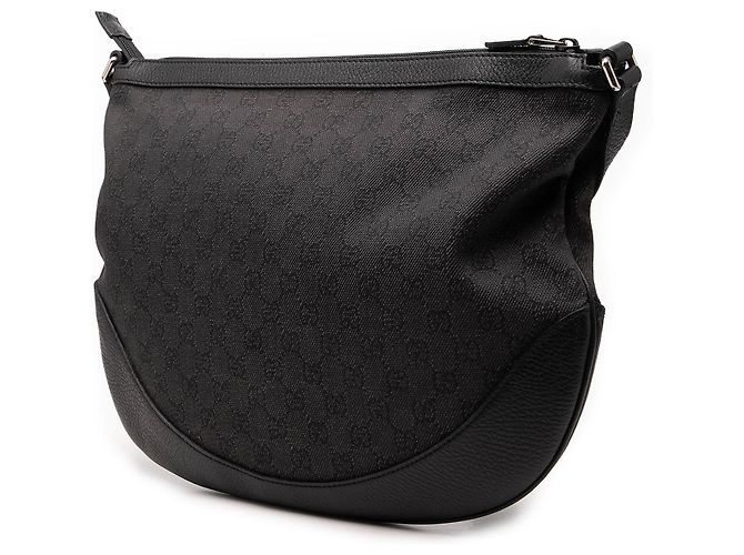 Borsa a tracolla mezza luna in denim GG nero Large di Gucci - vista 2