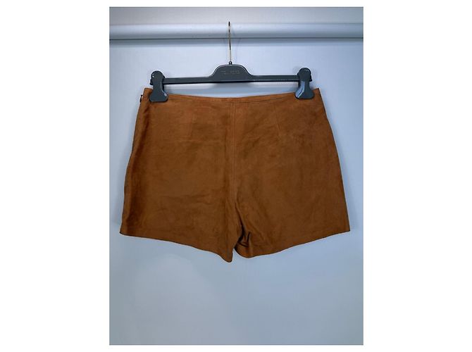 Ermanno Scervino Wildleder-Skort mit Blumenapplikation Braun - Ansicht 3