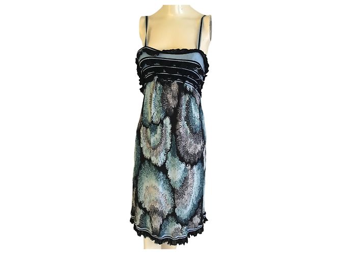 Missoni Viskosekleid Schwarz Weiß Blau Grau - Ansicht 2