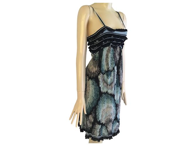 Missoni Viskosekleid Schwarz Weiß Blau Grau - Ansicht 3
