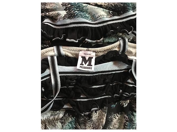 Missoni Viskosekleid Schwarz Weiß Blau Grau - Ansicht 5