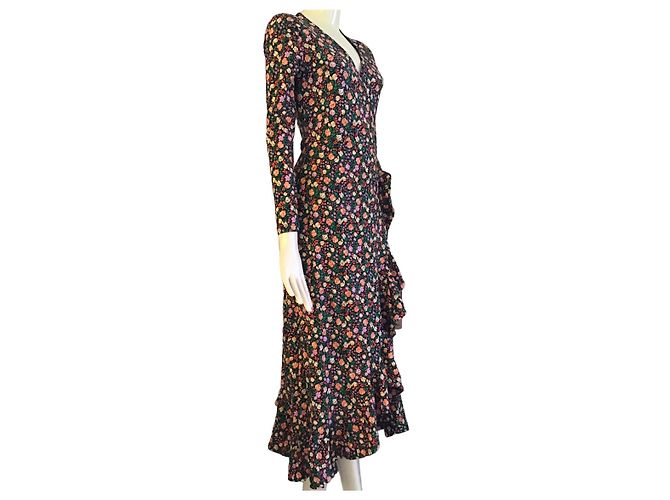 Ganni Kleid mit Blumenprint und Wickeloptik - Ansicht 10