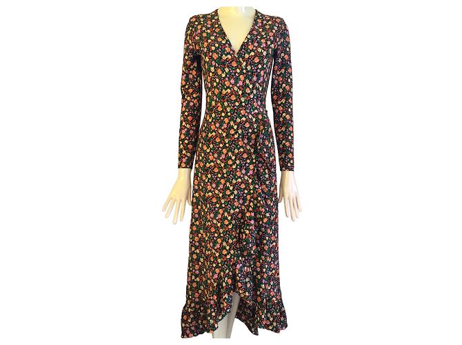 Ganni Kleid mit Blumenprint und Wickeloptik - Ansicht 2