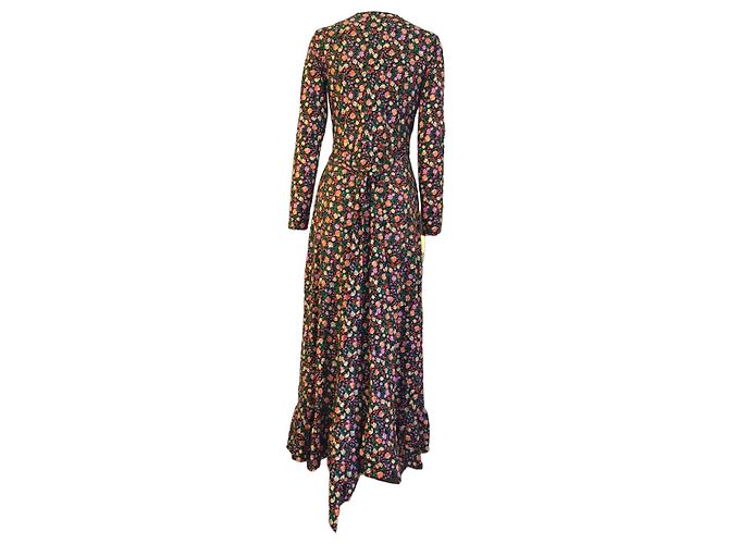 Ganni Kleid mit Blumenprint und Wickeloptik - Ansicht 4