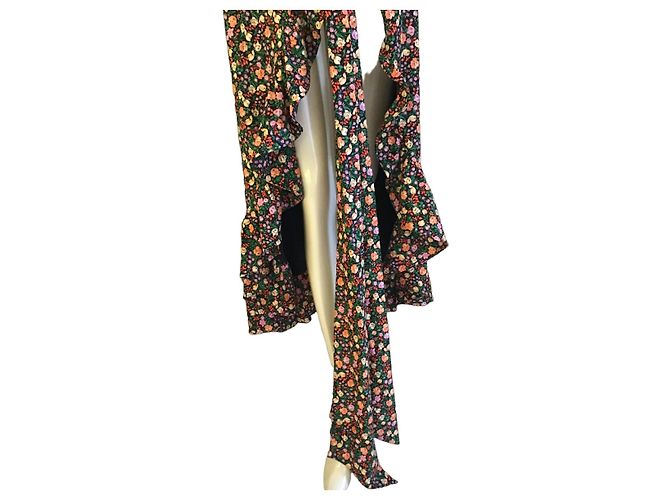 Ganni Kleid mit Blumenprint und Wickeloptik - Ansicht 5