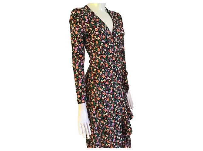 Ganni Kleid mit Blumenprint und Wickeloptik - Ansicht 6