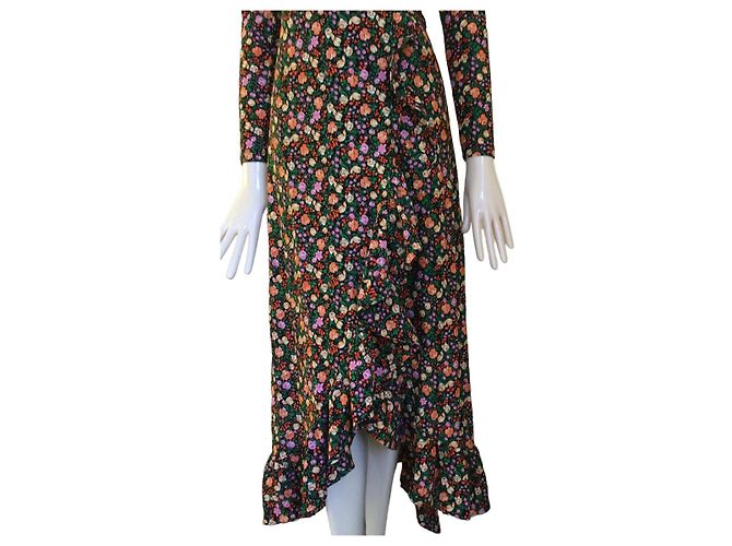 Ganni Kleid mit Blumenprint und Wickeloptik - Ansicht 7