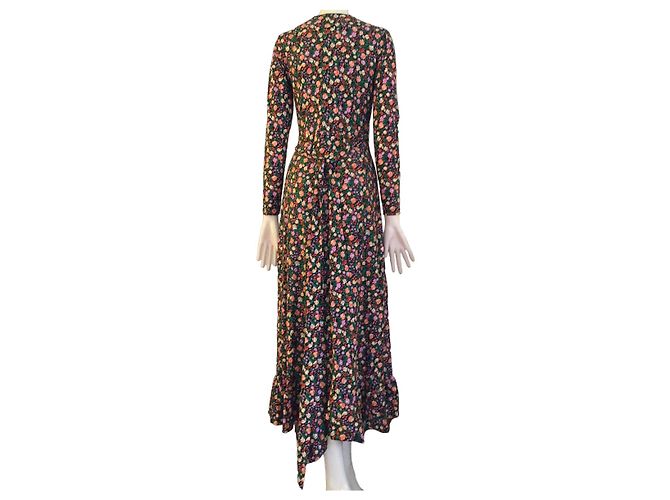 Ganni Kleid mit Blumenprint und Wickeloptik - Ansicht 8