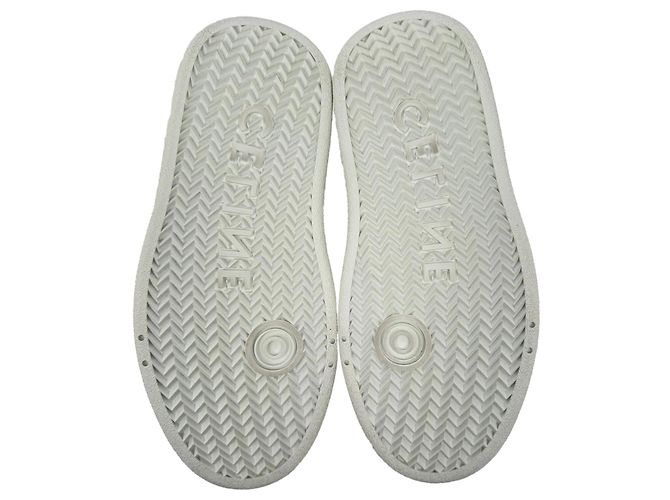 Céline Sneakers Celine con lacci e strap in velcro in pelle bianca Bianco - vista 10