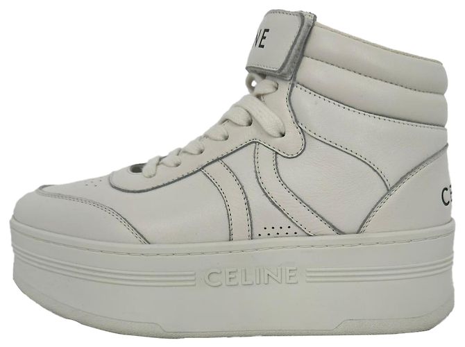 Céline Sneakers Celine con lacci e strap in velcro in pelle bianca Bianco - vista 12