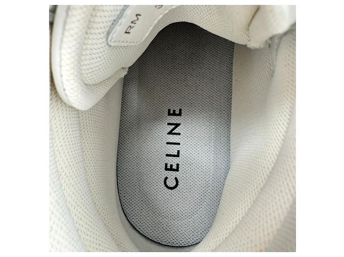 Céline Sneakers Celine con lacci e strap in velcro in pelle bianca Bianco - vista 14