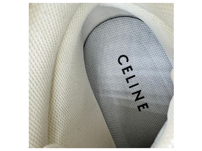 Céline Sneakers Celine con lacci e strap in velcro in pelle bianca Bianco - vista 15