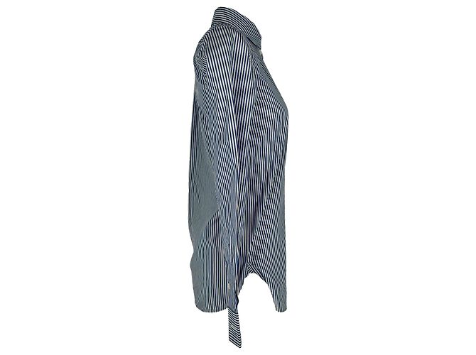 Céline Camicia a righe classica Celine in cotone blu - vista 2
