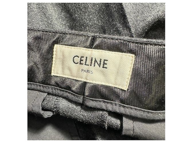 Céline Celine Plisierter Hosen aus schwarzer Wolle - Ansicht 3