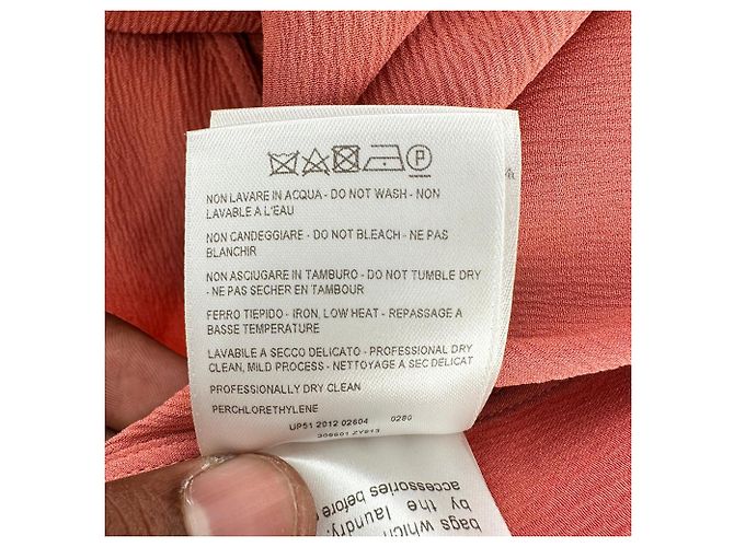 Camicetta Gucci in seta corallo con scollo perline Arancione - vista 8