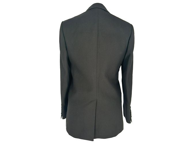 Céline Celine Einreihiger klassischer Blazer aus schwarzer Wolle - Ansicht 3