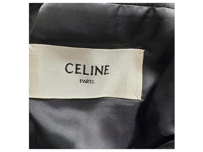 Céline Celine Einreihiger klassischer Blazer aus schwarzer Wolle - Ansicht 5