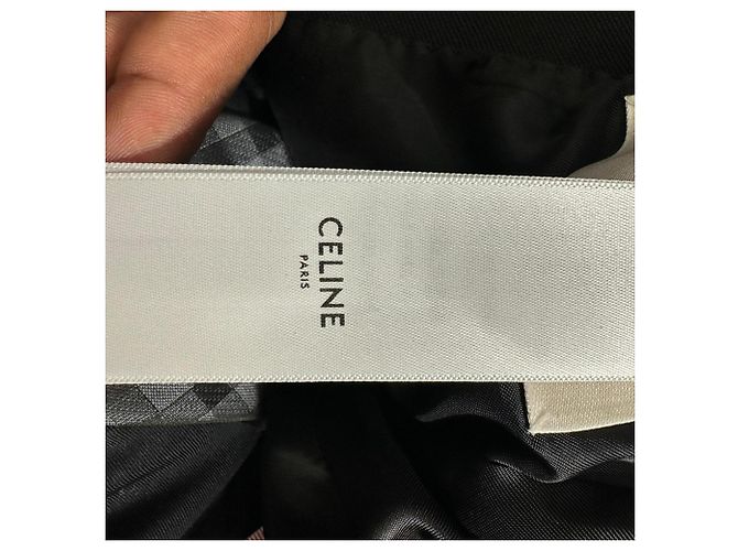 Céline Celine Einreihiger klassischer Blazer aus schwarzer Wolle - Ansicht 7