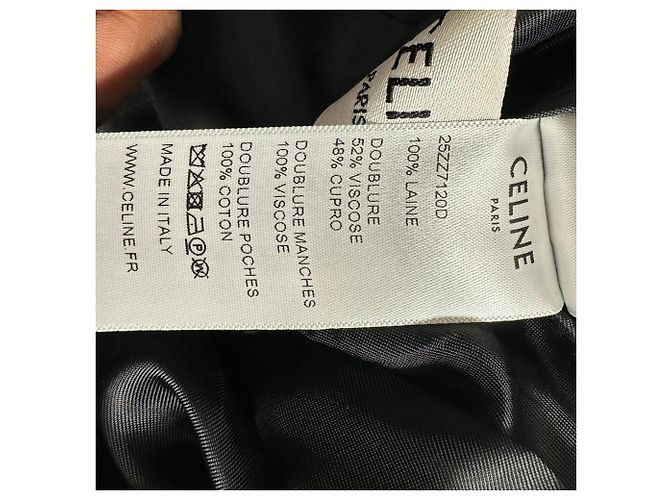 Céline Celine Einreihiger klassischer Blazer aus schwarzer Wolle - Ansicht 8