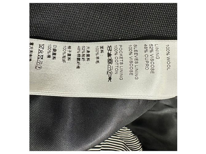 Céline Celine Einreihiger klassischer Blazer aus schwarzer Wolle - Ansicht 9