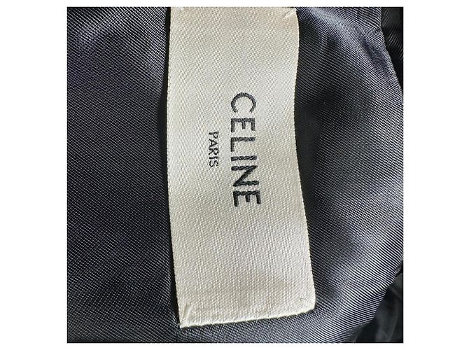 Céline Celine Single-Breasted Structured Blazer in Black Wool Grey - view 4