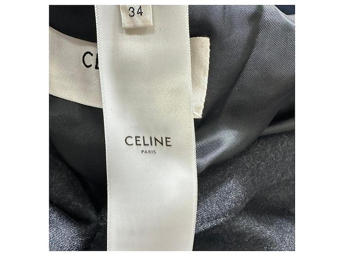 Céline Celine Single-Breasted Structured Blazer in Black Wool Grey - view 6