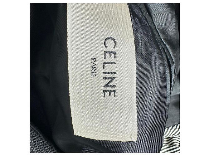 Céline Celine Einreihiger klassischer Blazer aus schwarzer Wolle - Ansicht 4