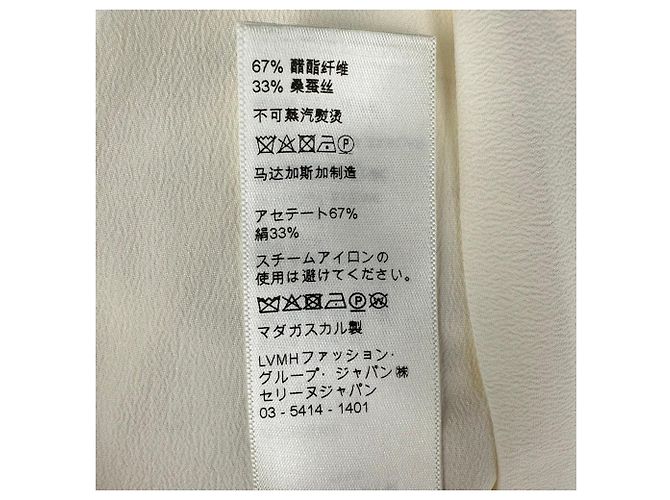 Céline Camicetta Celine con scollo a drapé in acetato crema Bianco Crudo - vista 8