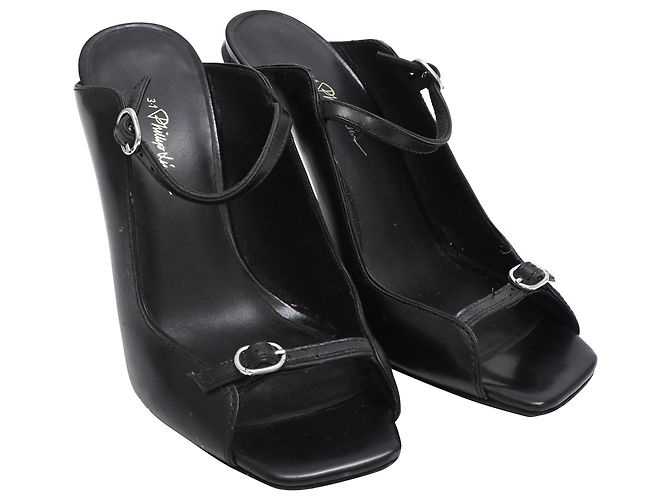 Mule Aurora in pelle nera 3.1 Phillip Lim Nero - vista 2