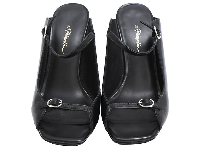 Mule Aurora in pelle nera 3.1 Phillip Lim Nero - vista 3