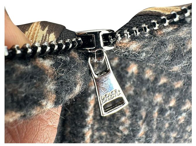 Minifalda evasé de cuadros en lana marrón Dolce & Gabbana Castaño - vista 6
