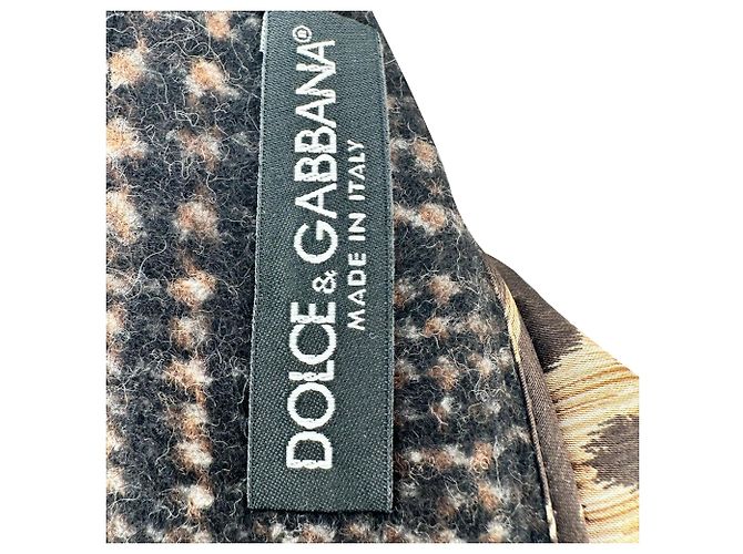 Minifalda evasé de cuadros en lana marrón Dolce & Gabbana Castaño - vista 7