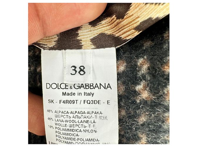 Minifalda evasé de cuadros en lana marrón Dolce & Gabbana Castaño - vista 8
