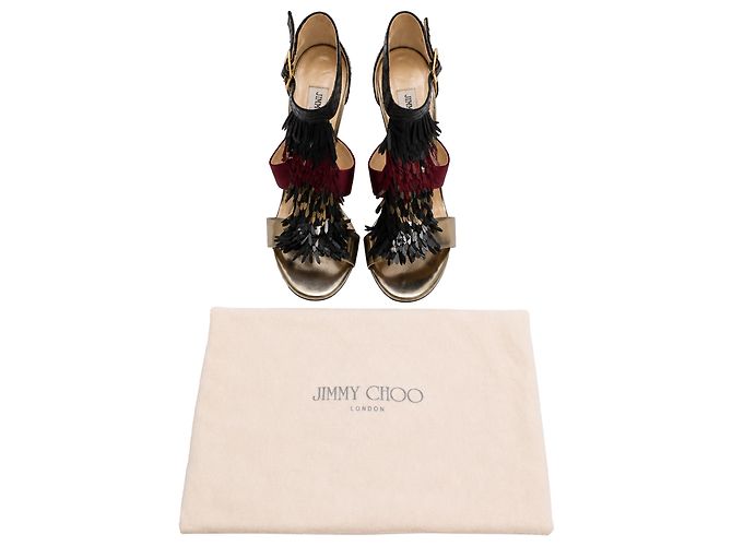 Sandali Fedora con frange di Jimmy Choo in raso multicolore - vista 7