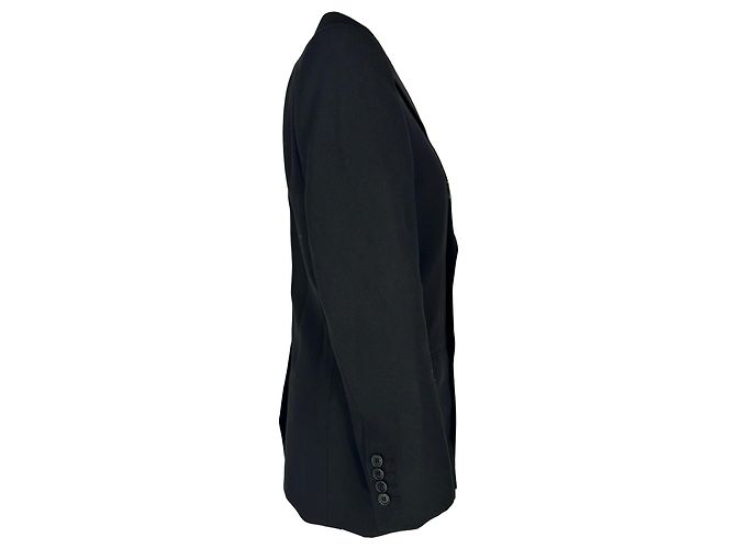Céline Celine Doppelrevers-Blazer aus schwarzer Wolle - Ansicht 2
