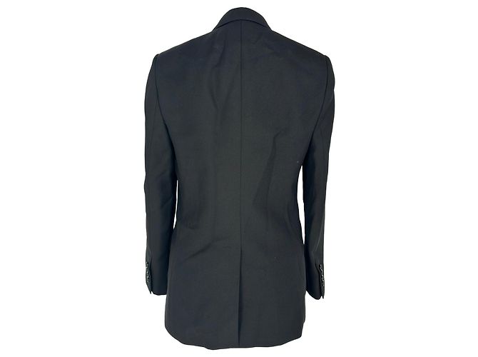 Céline Celine Doppelrevers-Blazer aus schwarzer Wolle - Ansicht 3