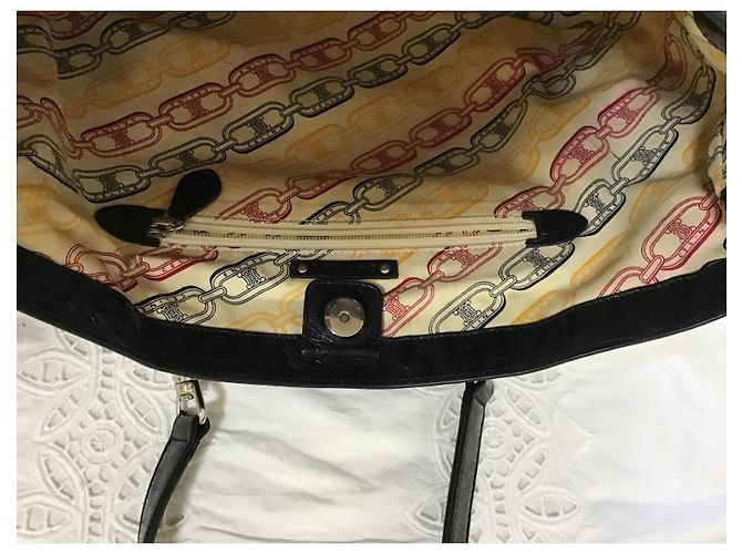 Triomphe Céline Borsa Tote Celine in pelle nera Nero - vista 10