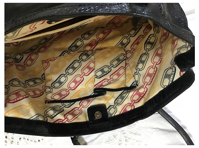 Triomphe Céline Borsa Tote Celine in pelle nera Nero - vista 11