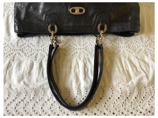 Triomphe Céline Borsa Tote Celine in pelle nera Nero - vista 2