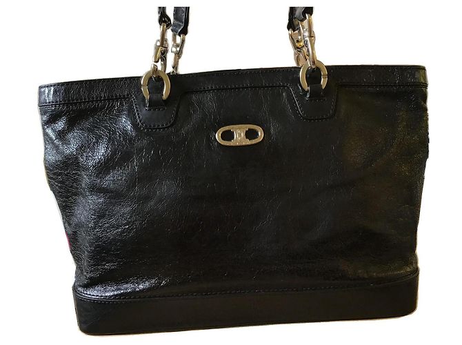 Triomphe Céline Borsa Tote Celine in pelle nera Nero - vista 3