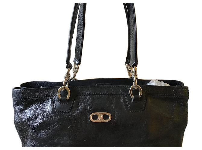 Triomphe Céline Borsa Tote Celine in pelle nera Nero - vista 4