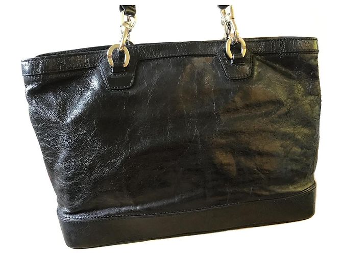 Triomphe Céline Borsa Tote Celine in pelle nera Nero - vista 5