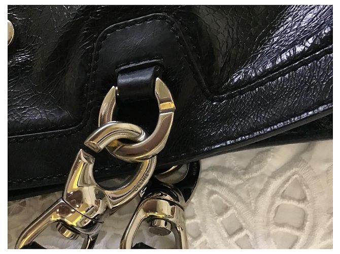 Triomphe Céline Borsa Tote Celine in pelle nera Nero - vista 8