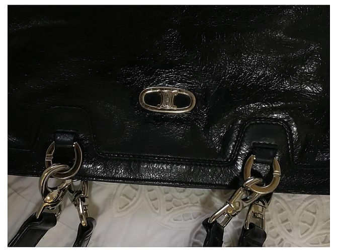 Triomphe Céline Borsa Tote Celine in pelle nera Nero - vista 9